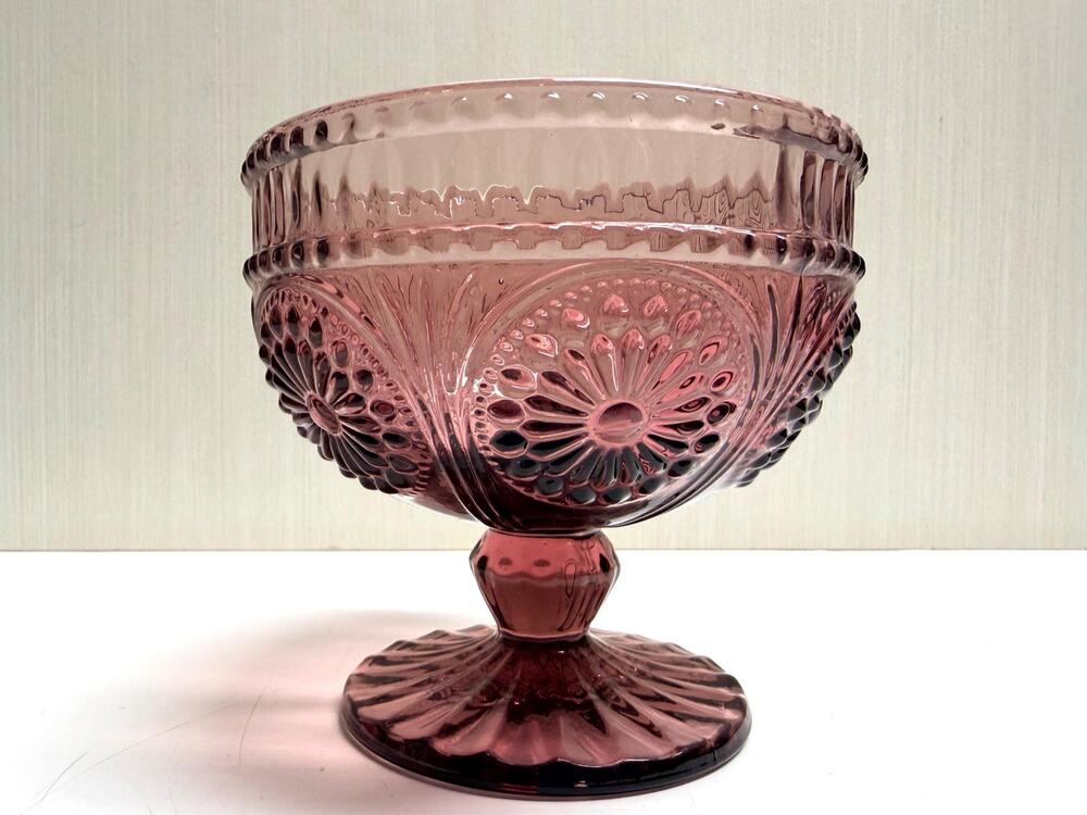 The Pioneer Woman Adeline Plum Purple Glass Footed Dessert Sherbet Cup